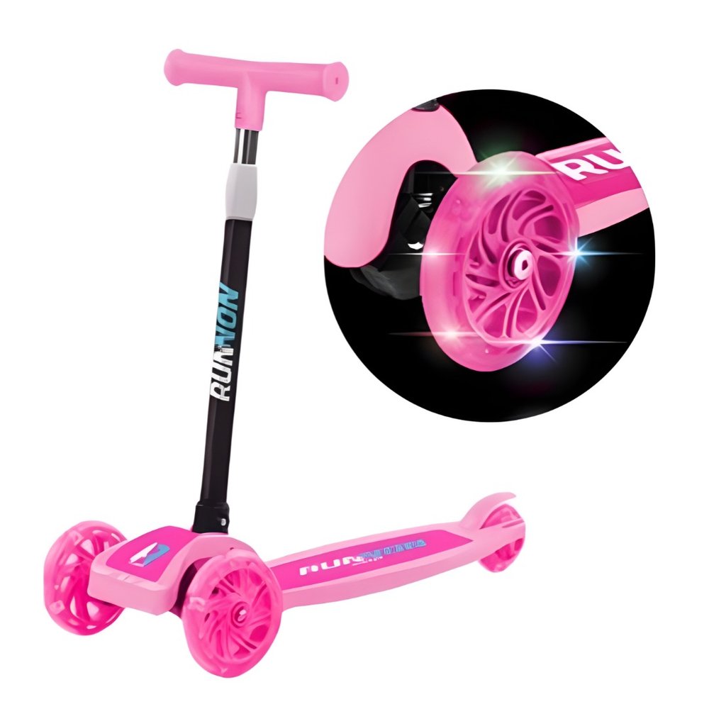 Patinete Infantil Unik Rosa 3 Rodas Guidão Ajustável — foto 1