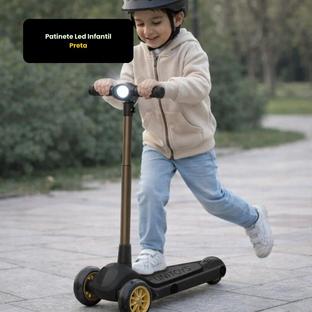 Patinete Led Infantil - Preta — foto 1