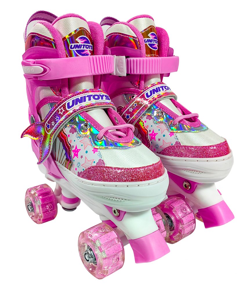 Patins Infantil Sereia com LED - Rosa — foto 1