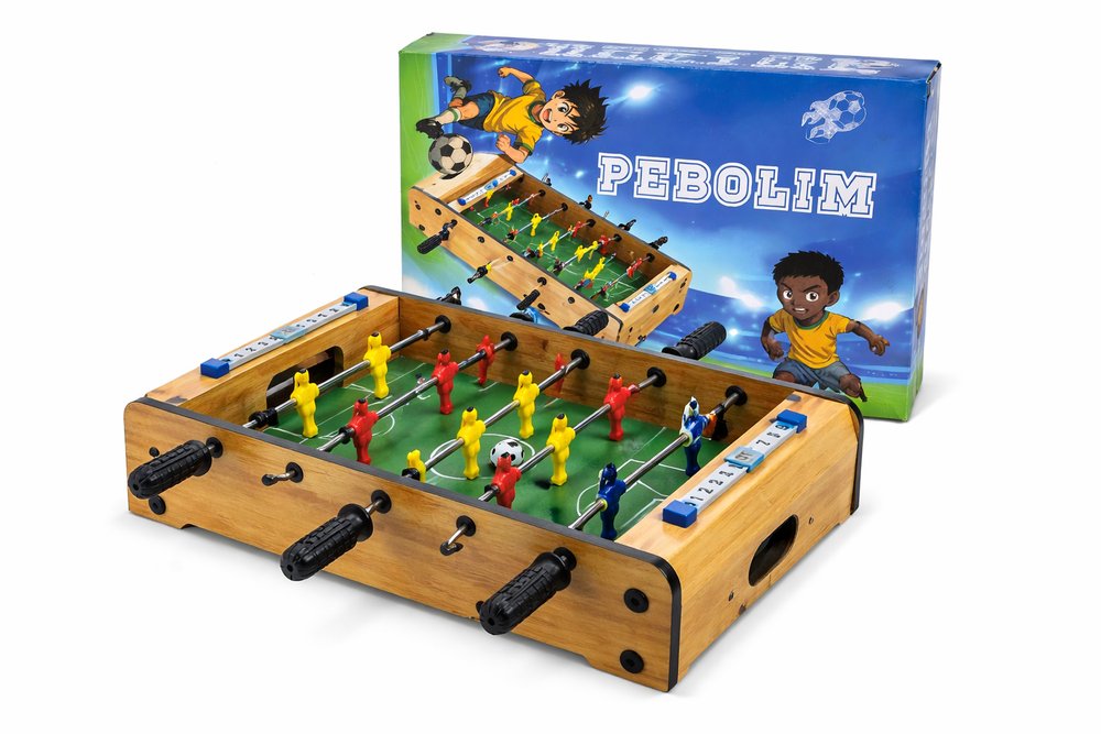 Pebolim Mesa Madeira Portátil Jogo Futebol — foto 1