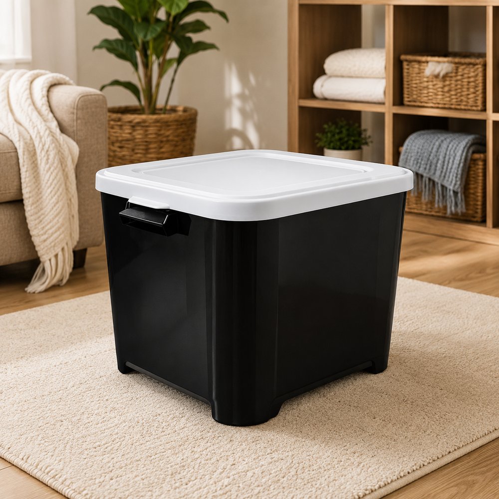 Porta-Ração Furacão Pet Preto 15 kg Container Organizador — foto 1