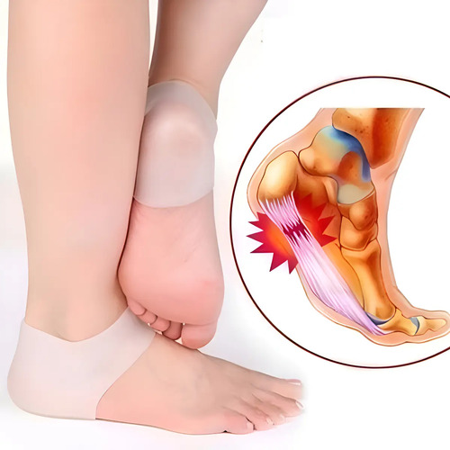 Protetor de Calcanhar de Silicone Bege Ajustável