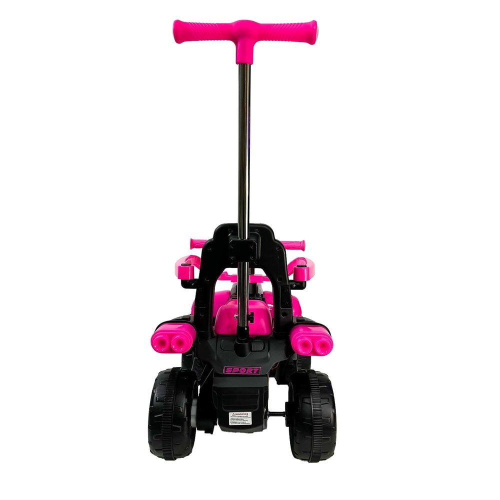 Quadriciclo Elétrico Brinquedo Infantil Com Empurrador Passeio Infantil - Rosa