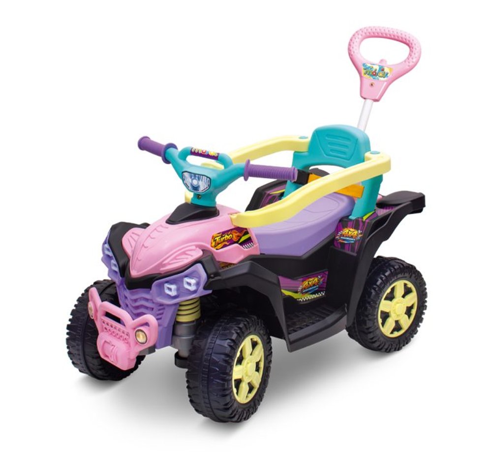 Quadriciclo Infantil Haste e Anel Removível - Rosa — foto 1