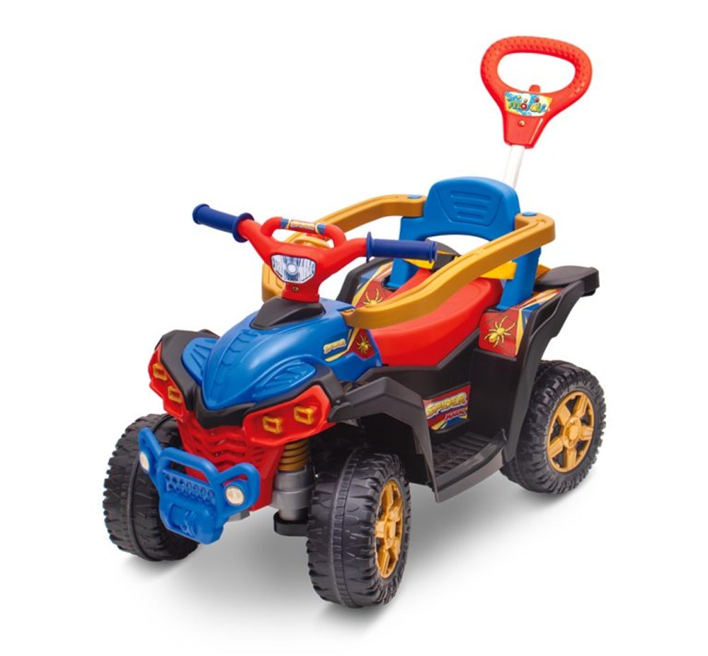 Quadriciclo Infantil Haste e Anel Removível - Vermelho
