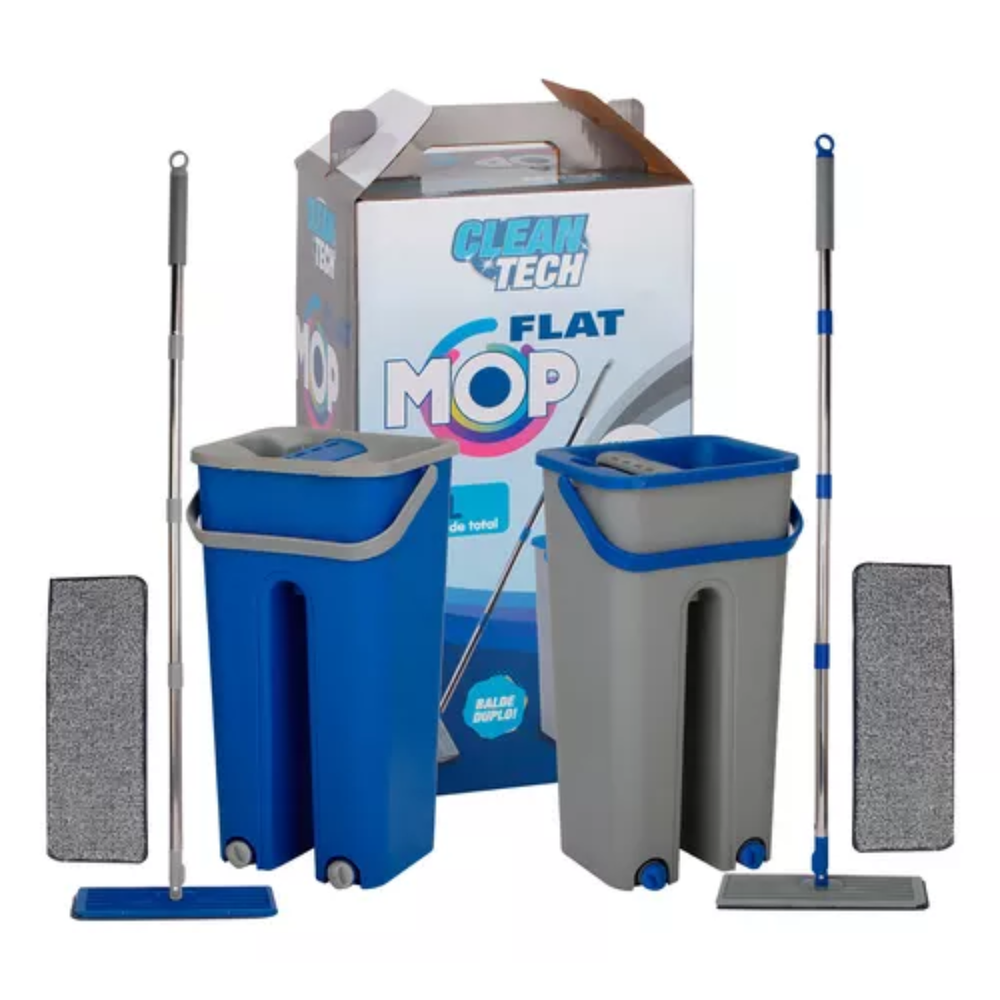 Rodo Flat Mop E Balde Lava E Seca Com 2 Refil Sortido — foto 1