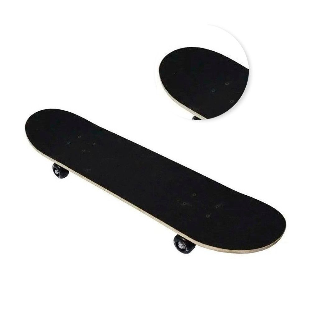Skate Infantil Letras Divertido Life Skate Preto com Shape de Madeira e Rodas PVC — foto 1