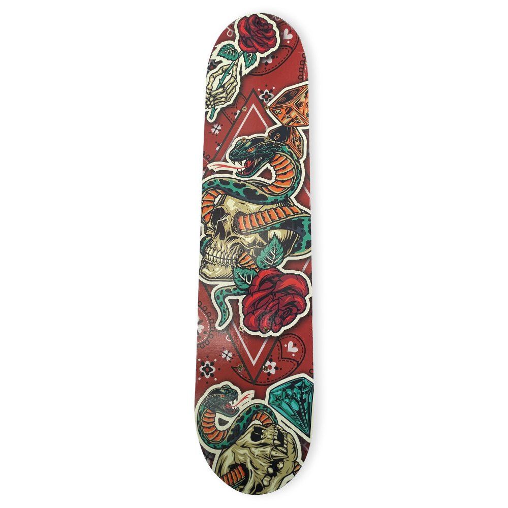 Skate Semi Profissional Caveira Mexicana 78 cm Completo e Montado com Shape de Madeira — foto 1
