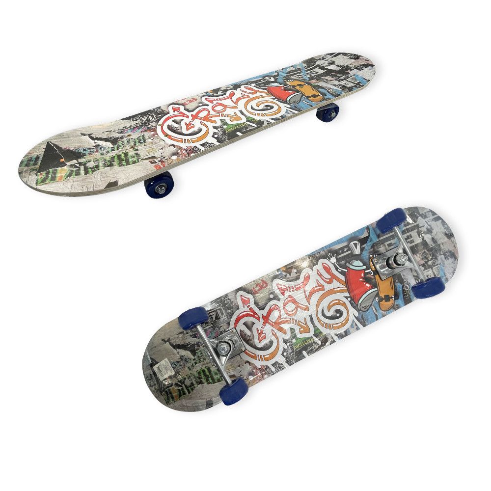 Skate Semi Profissional Crazy 78 cm Completo Montado com Rodas em Cores Sortidas — foto 1