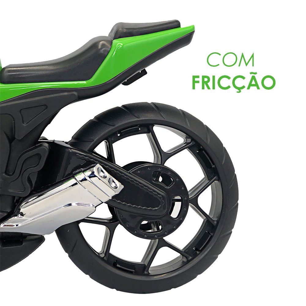 Super Moto 1600 Esportiva Verde 36 cm com Rodas de Fricção e Detalhes Cromados — foto 1
