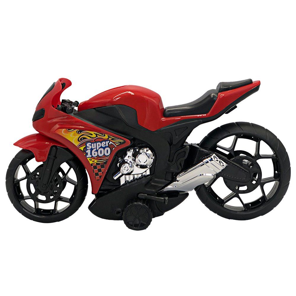 Super Moto 1600 Esportiva Vermelha 36 cm com Rodas de Fricção para Crianças e Colecionadores — foto 1