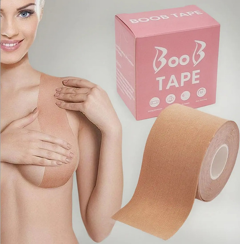 Fita Adesiva Levanta Seios Boob Tape Bege 5 m x 5 cm