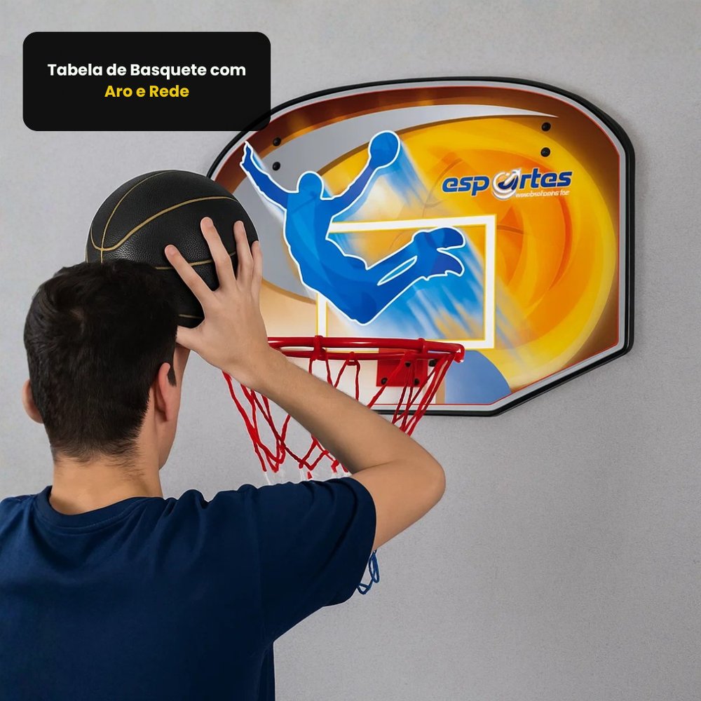 Tabela de Basquete com Aro e Rede — foto 1