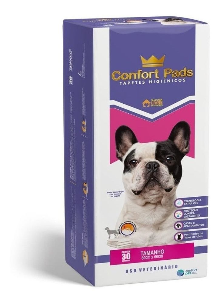 Tapete Higiênico Para Cachorro 80x60cm Confort Pads 30un — foto 1