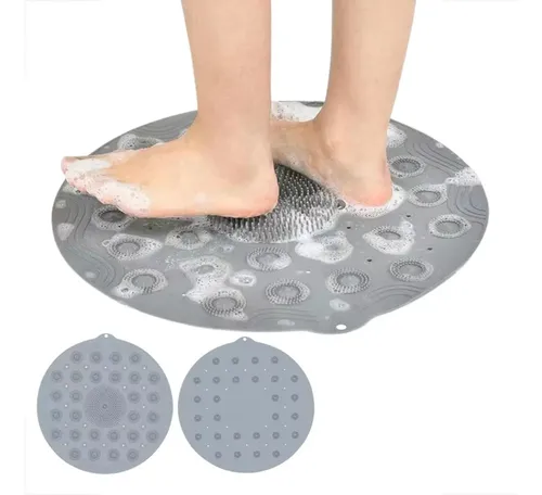 Tapete de Box Redondo Massageador Lava Pés com Ventosas