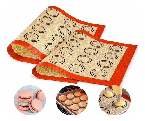 Tapete de Silicone Antiaderente para Forno 40x30 cm com Fibra de Vidro para Assar Biscoitos, Pães e Macarons