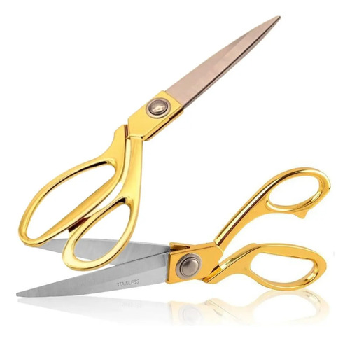 Tesoura de Alfaiate Profissional para Tecido Dourada 24 cm