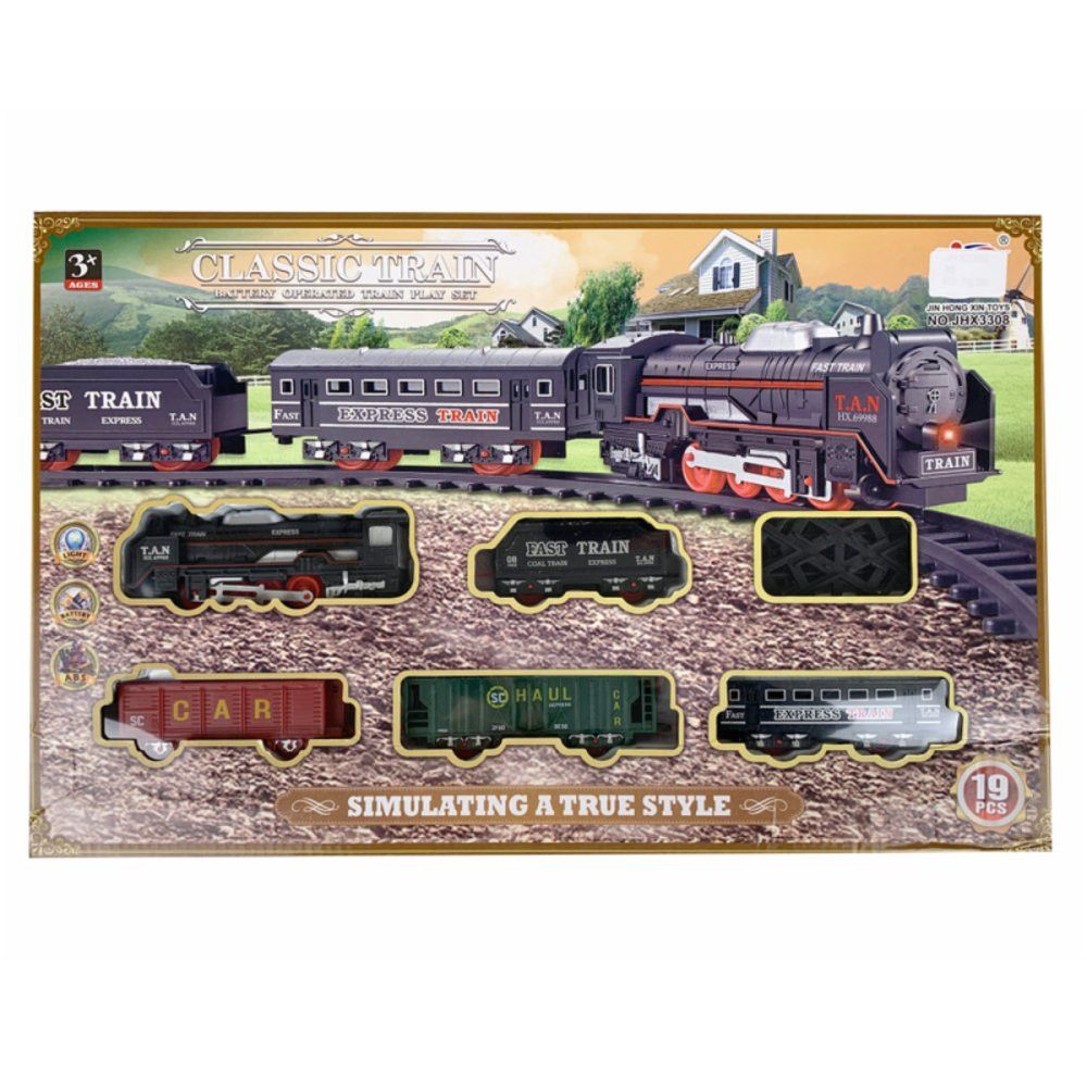 Trem Locomotivo Infantil Com Luz Trilhos E Vagões — foto 1