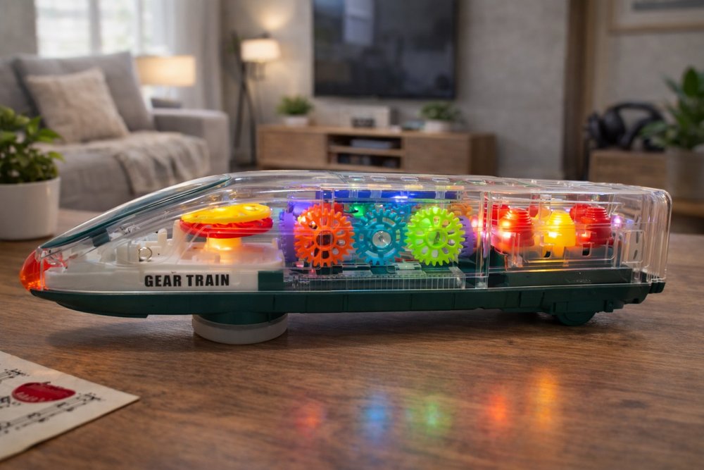 Trem Transparente com Engrenagens — foto 1