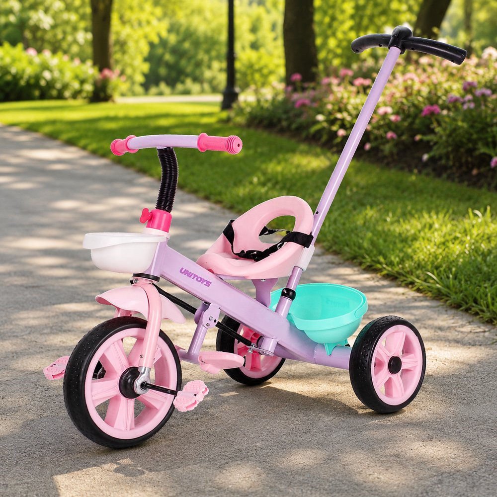 Triciclo com Empurrador Candy - Rosa — foto 1