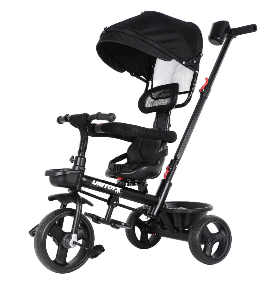 Triciclo Com Empurrador Confort Preto