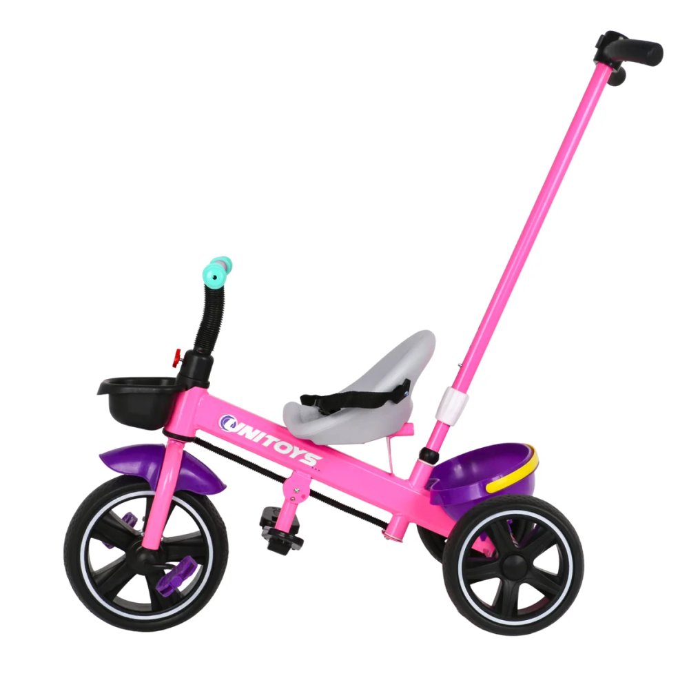 Triciclo Infantil com Cadeirinha e Empurrador - Rosa — foto 1