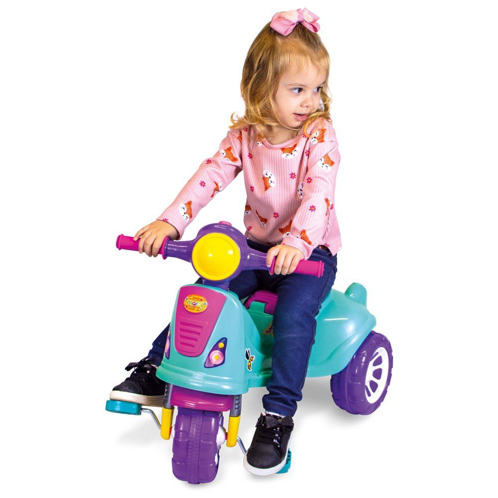 Triciclo Infantil De Passeio E Pedal Andador Avespa Pink