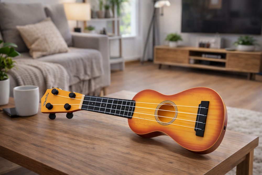 Ukulele Infantil Multicolorido de 38 cm com 4 Cordas e Tarraxas em Modelos Sortidos — foto 1